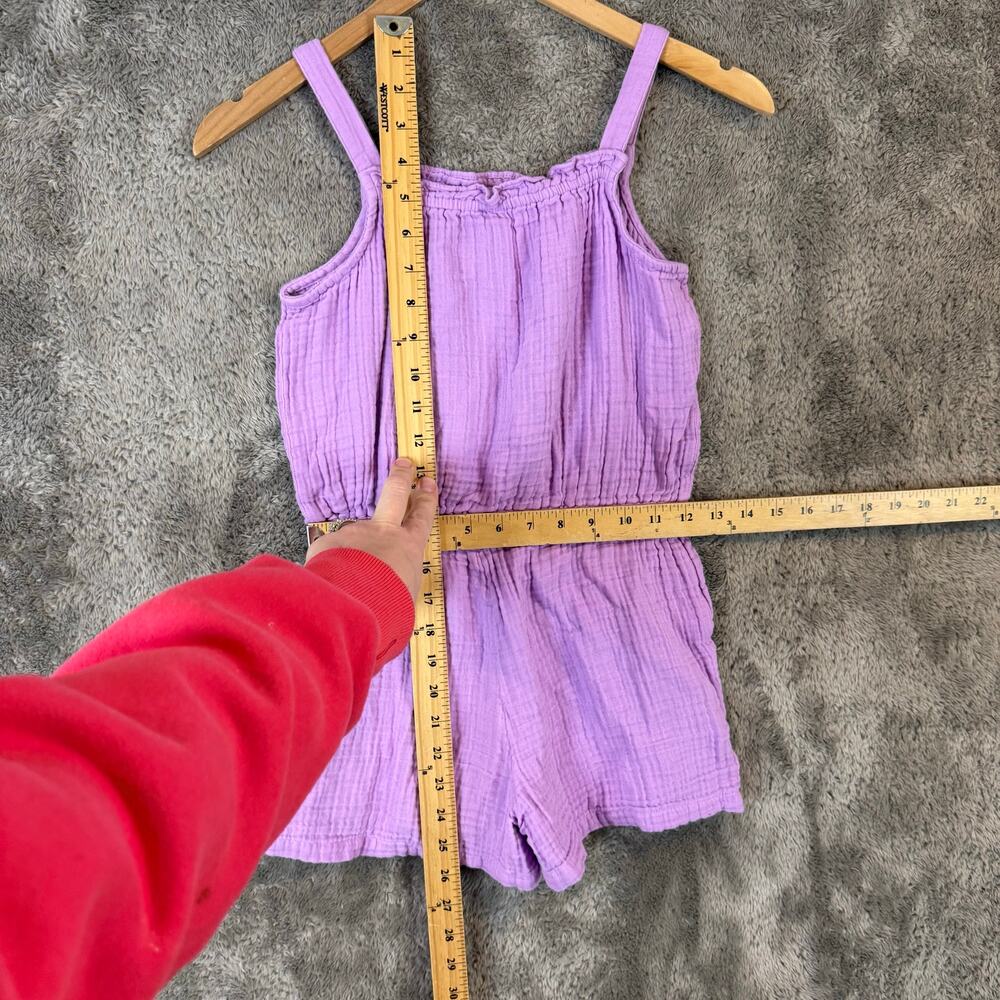 Primary Lilac Purple Romper Girls 12 Summer Cotton Muslin - Picture 6 of 6